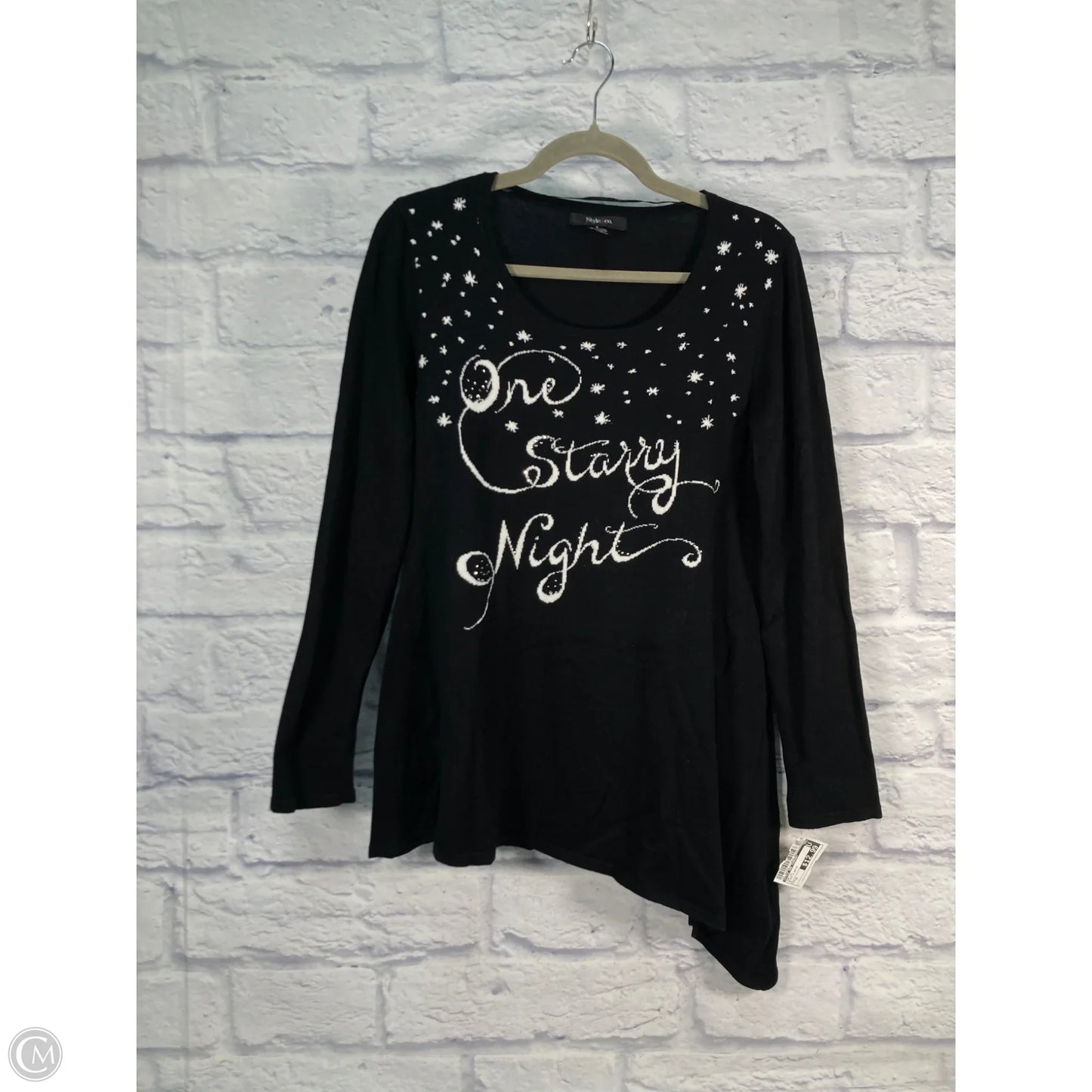 Top Long Sleeve By Style And Company In Black & White, Size: S