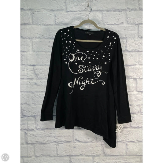 Top Long Sleeve By Style And Company In Black & White, Size: S