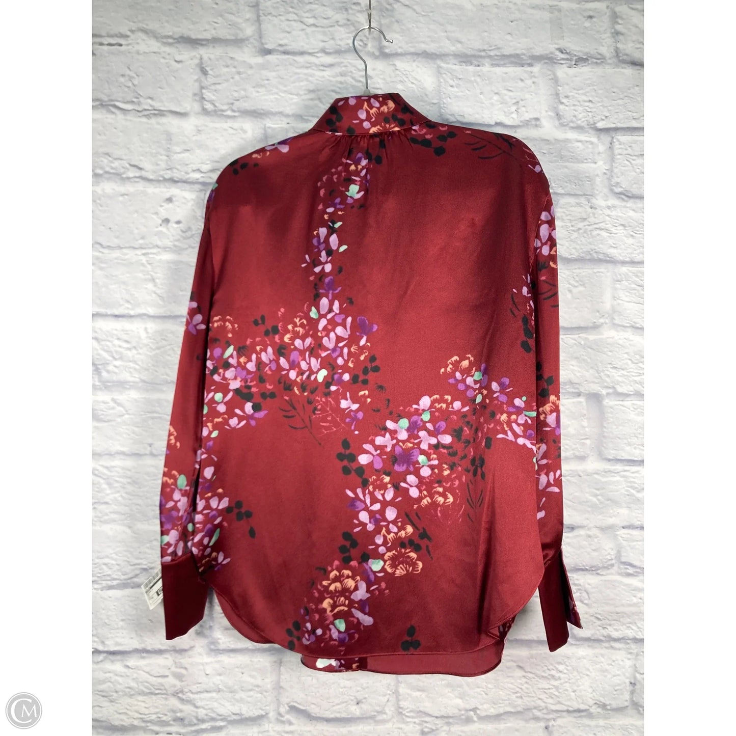 Blouse Long Sleeve By Vince In Red, Size: Xs
