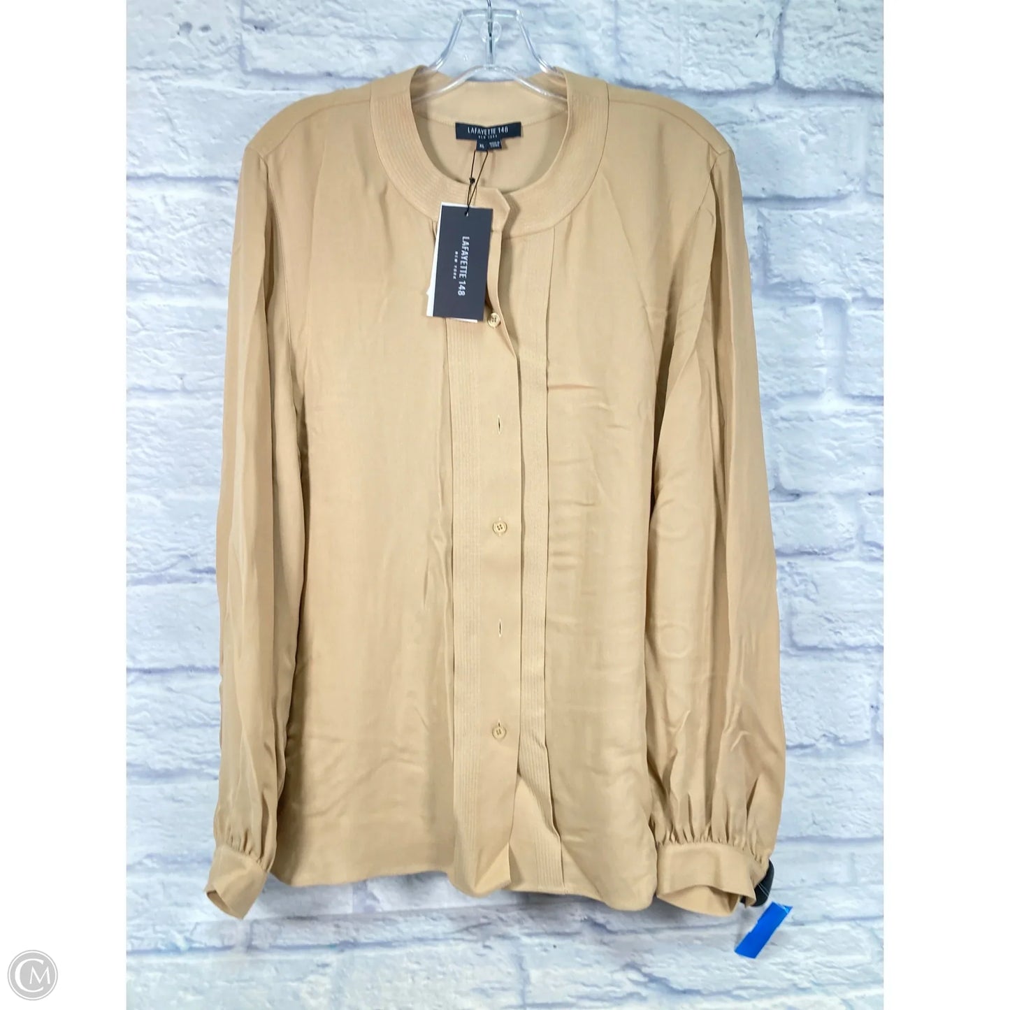 Blouse Designer By Lafayette 148 In Tan, Size: Xl