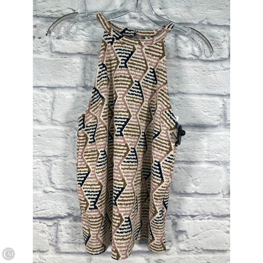 Blouse Sleeveless By Anthropologie In Brown & Pink, Size: Xs