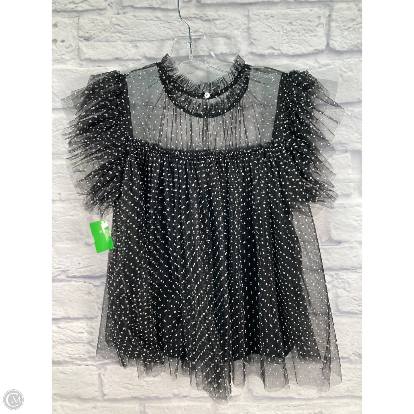 Blouse Short Sleeve By Entro In Polkadot Pattern, Size: S