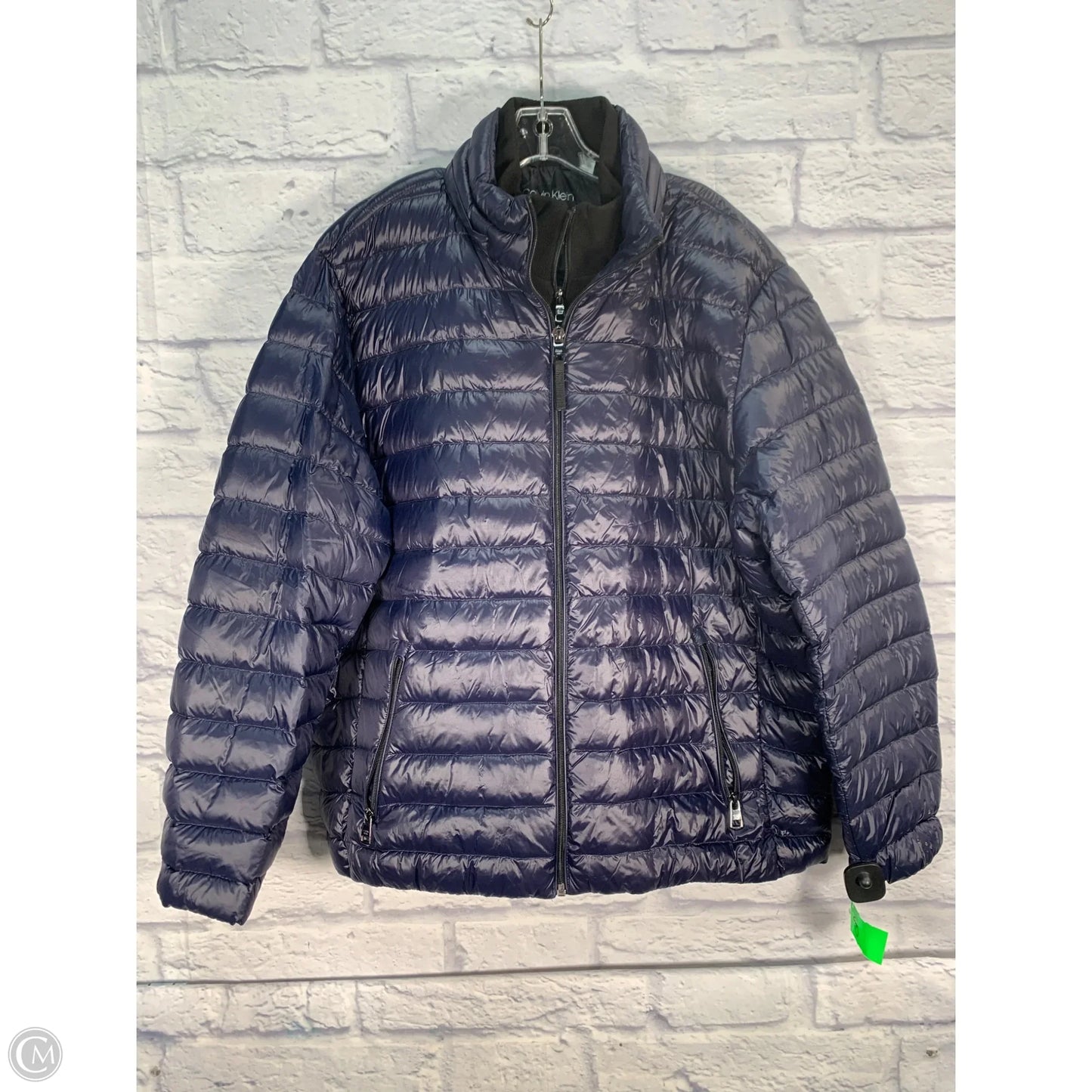 Jacket Puffer & Quilted By Calvin Klein In Blue, Size: Xxl