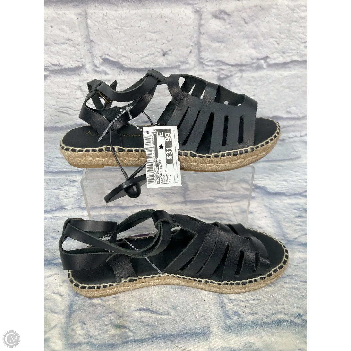 Sandals Flats By Anthropologie In Black, Size: 7