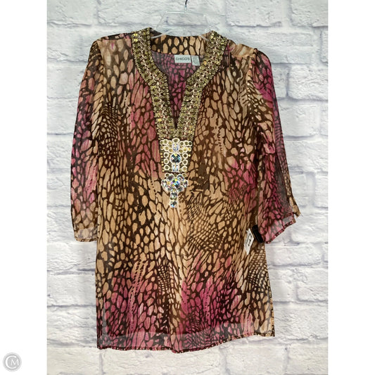 Blouse 3/4 Sleeve By Chicos In Animal Print, Size: S