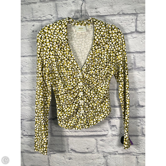 Top Long Sleeve By Maeve In Black & Yellow, Size: Xs