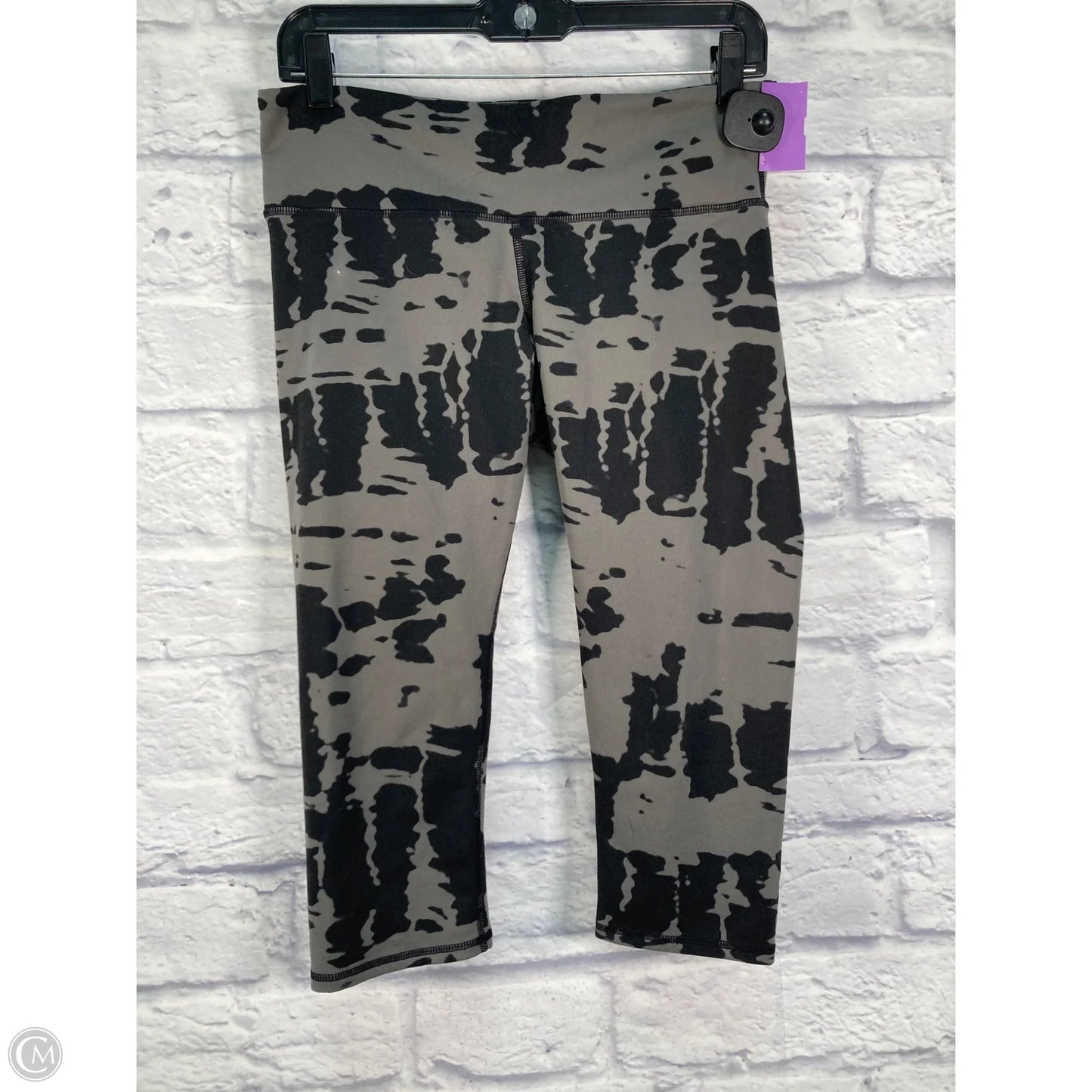 Athletic Leggings Capris By Alo In Black & Grey, Size: S