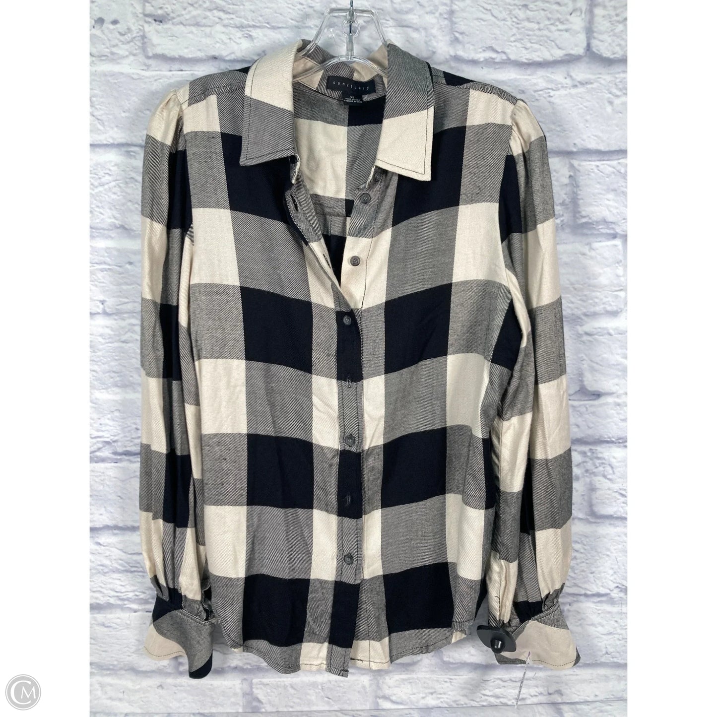 Top Long Sleeve By Sanctuary In Plaid Pattern, Size: Xs