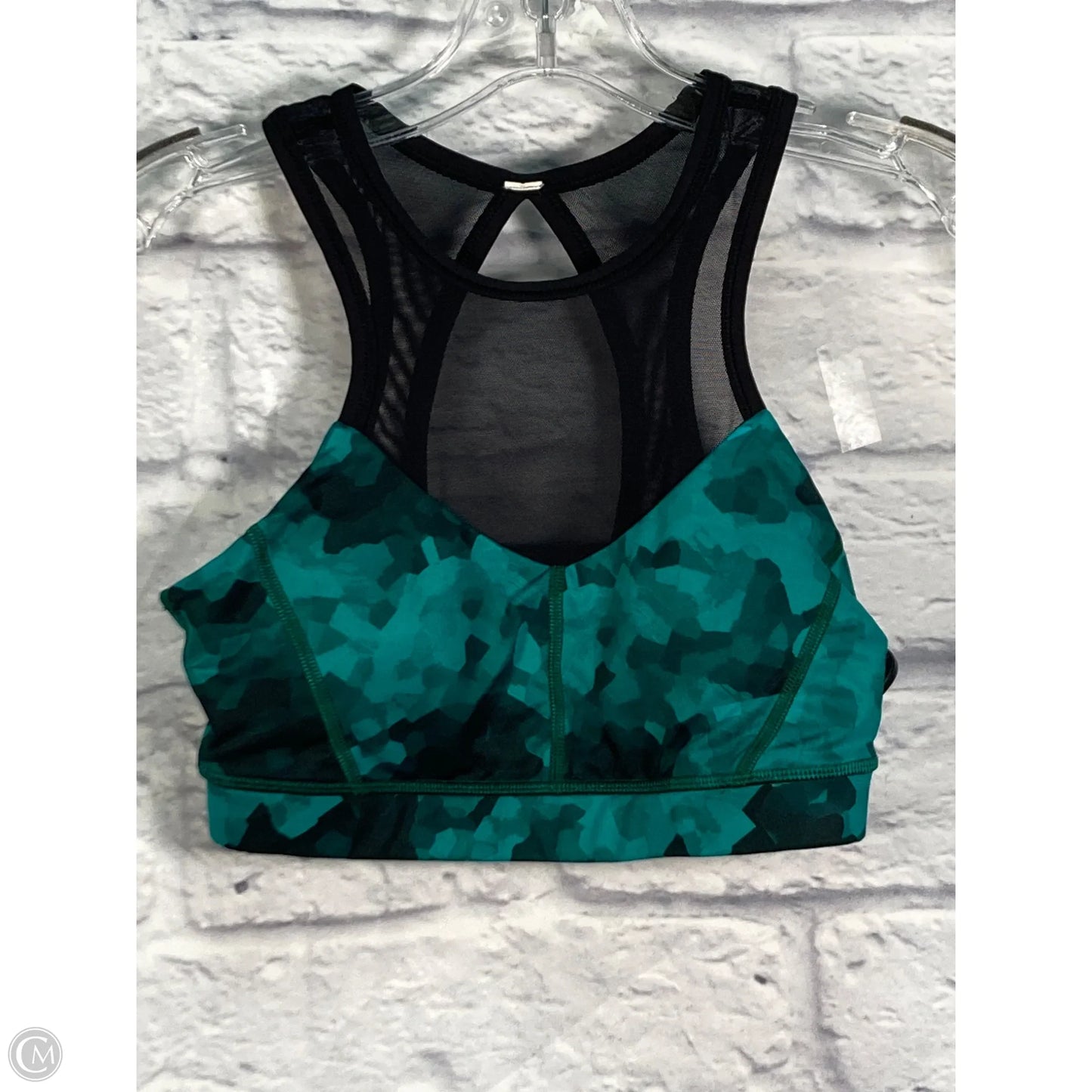 Athletic Bra By Lululemon In Black & Green, Size: 4