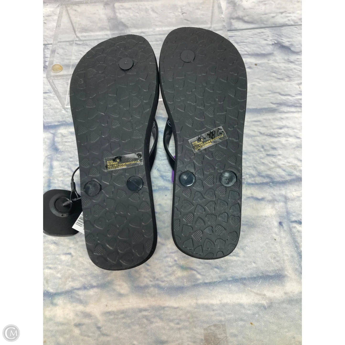 Sandals Flip Flops By Brighton In Black & White, Size: 6
