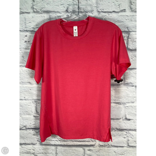 Athletic Top Short Sleeve By Lululemon In Pink, Size: 6
