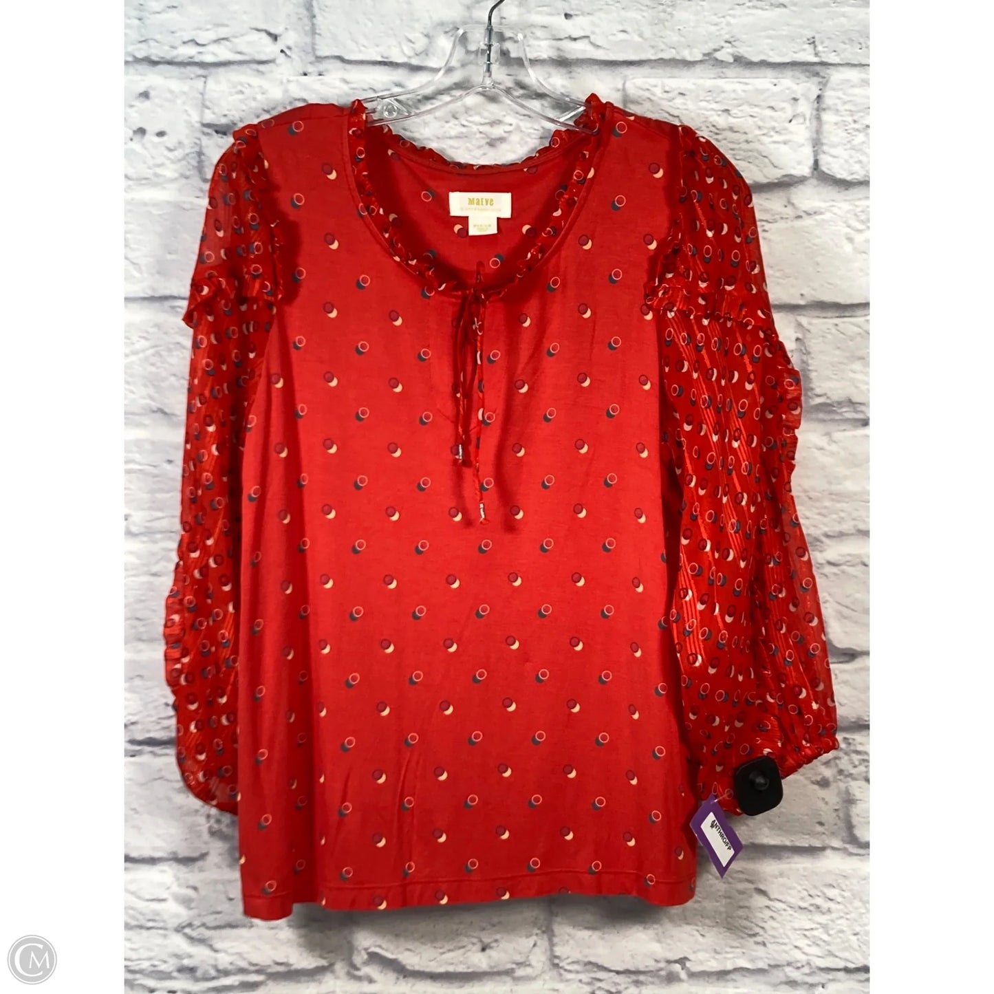 Top Long Sleeve By Maeve In Red, Size: M