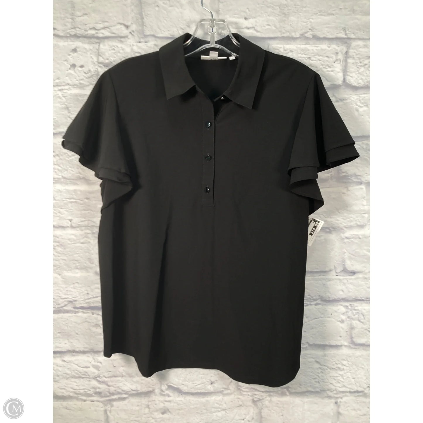 Top Short Sleeve By Chicos In Black, Size: M