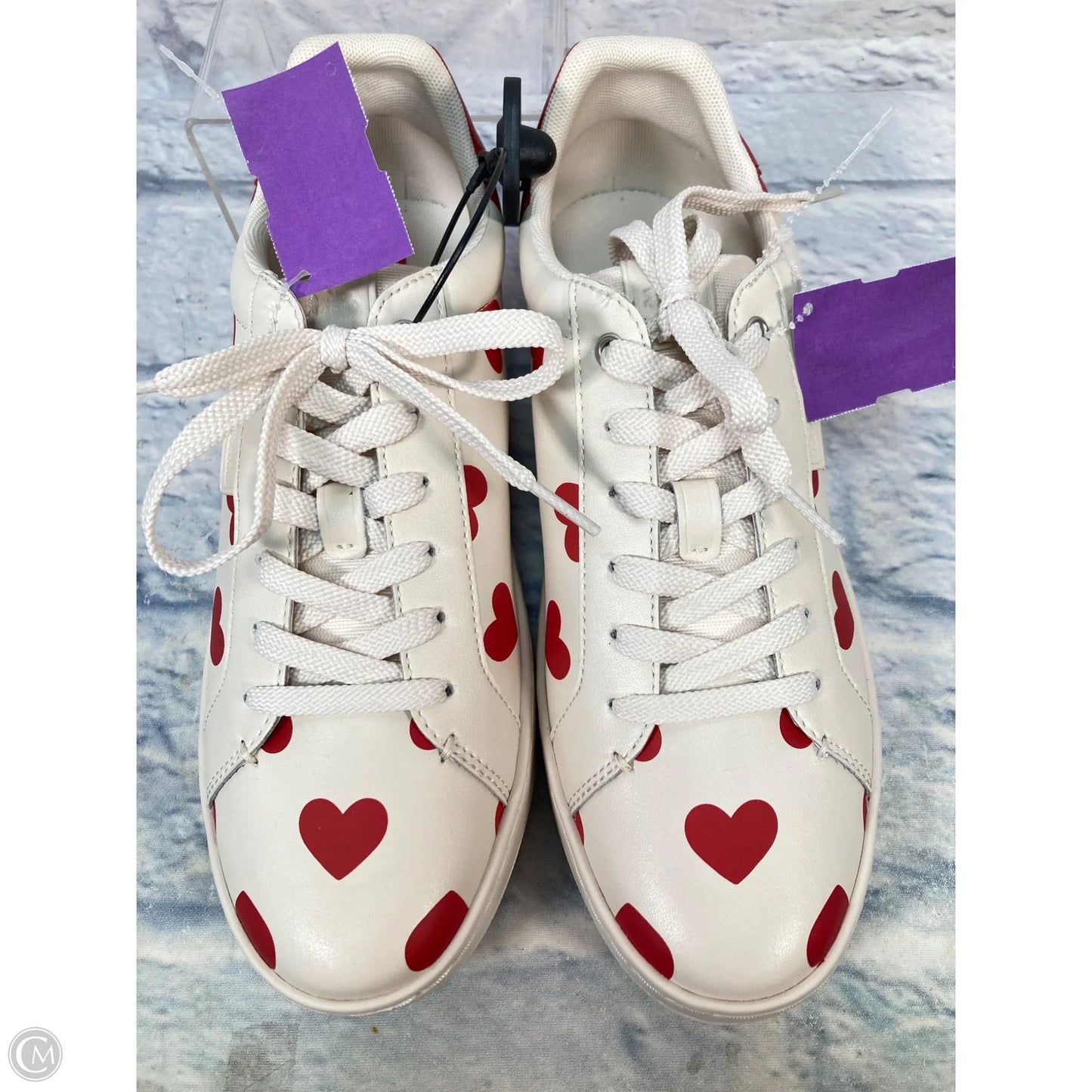 Shoes Designer By Coach In Cream & Red, Size: 9