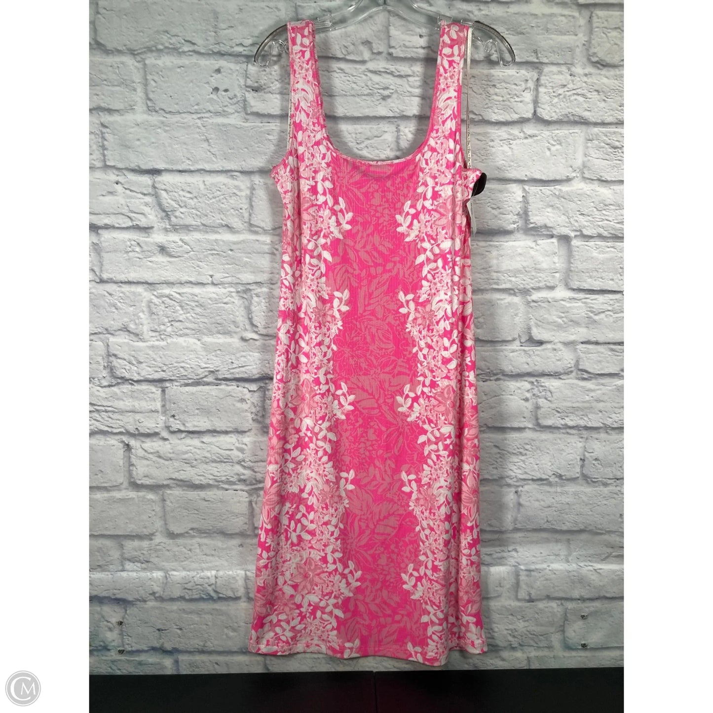 Dress Designer By Lilly Pulitzer In Pink & White, Size: L