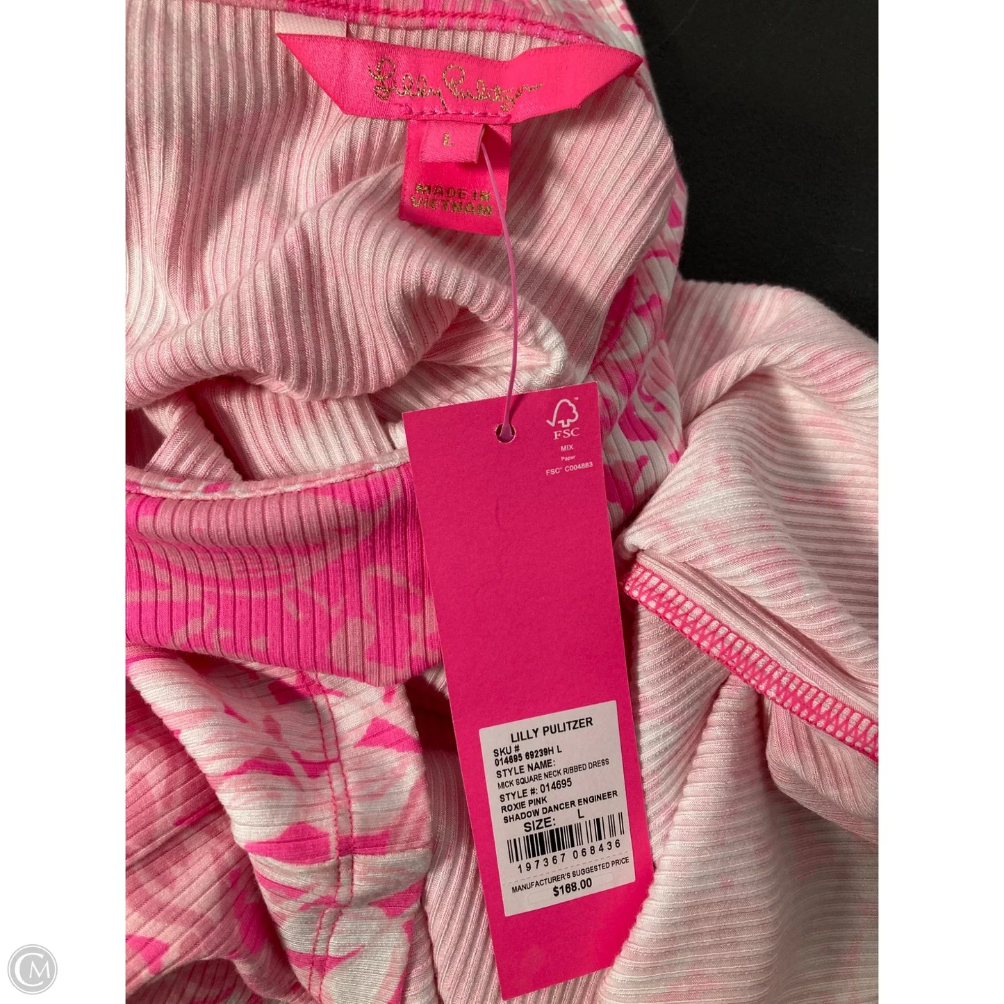 Dress Designer By Lilly Pulitzer In Pink & White, Size: L