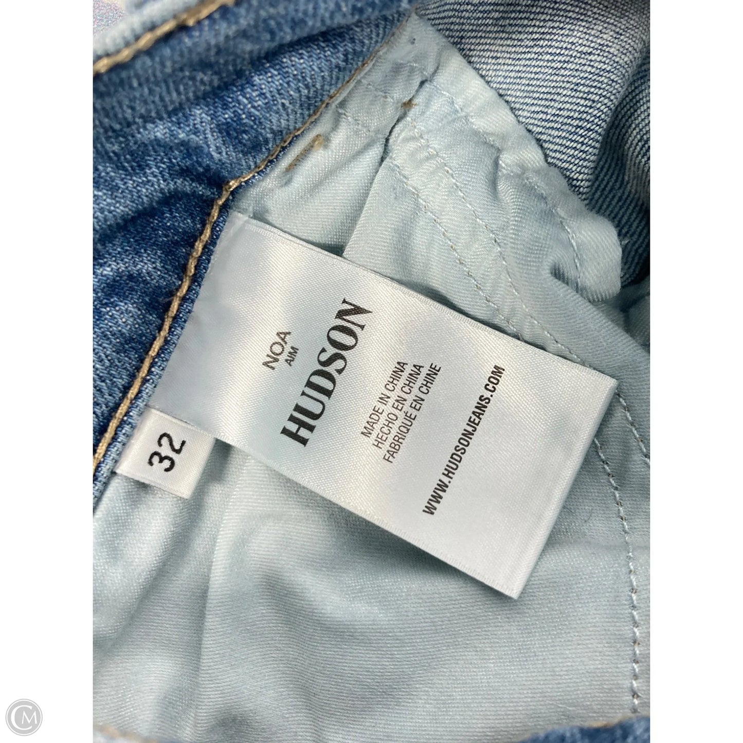 Jeans Straight By Hudson In Blue Denim, Size: 16