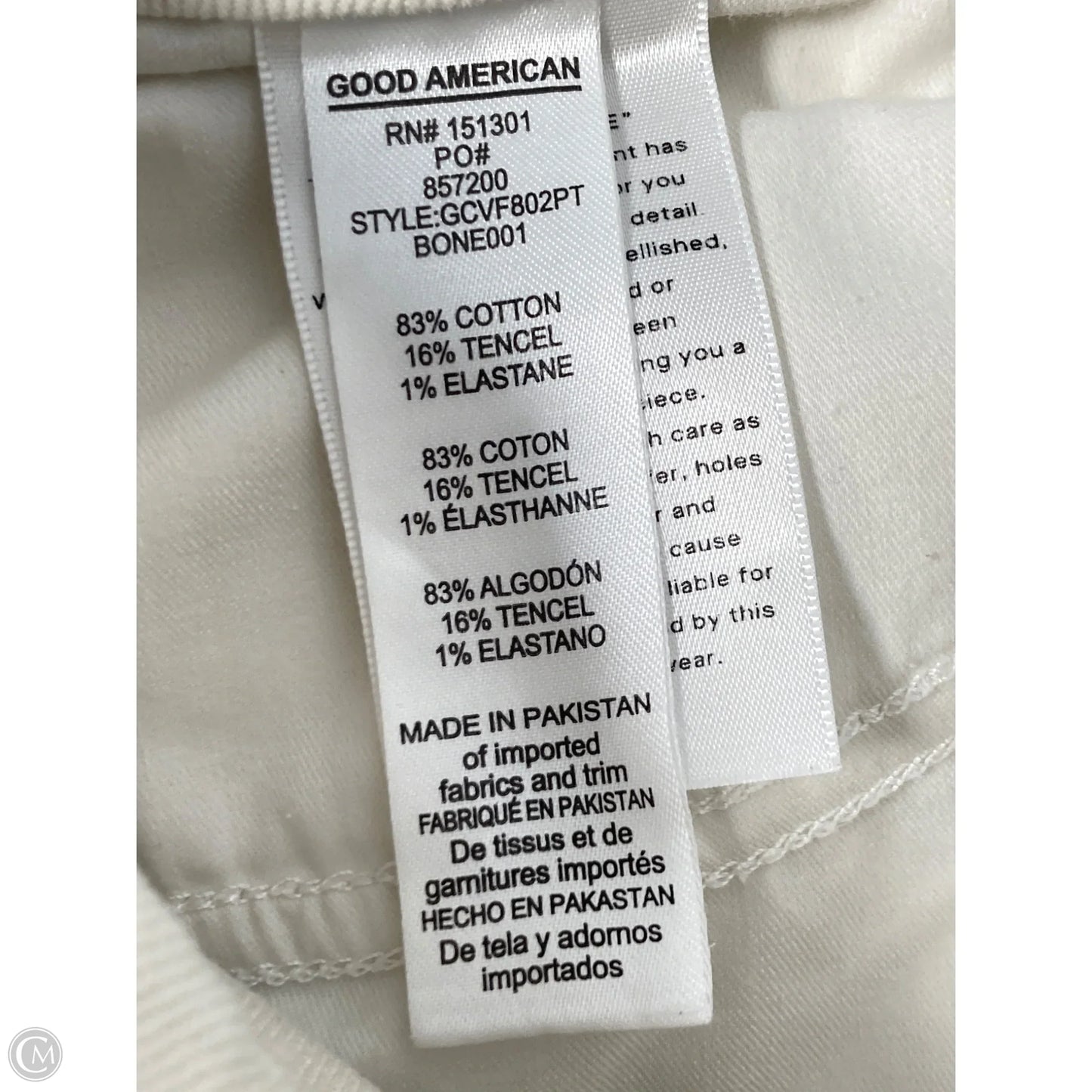 Jeans Boyfriend By Good American In Cream Denim, Size: 2