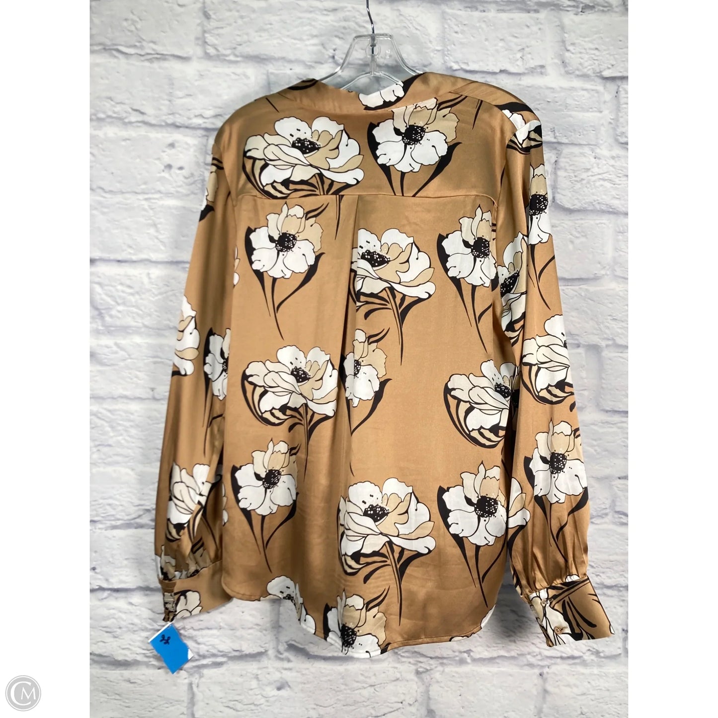 Blouse Long Sleeve By White House Black Market In Floral Print, Size: L