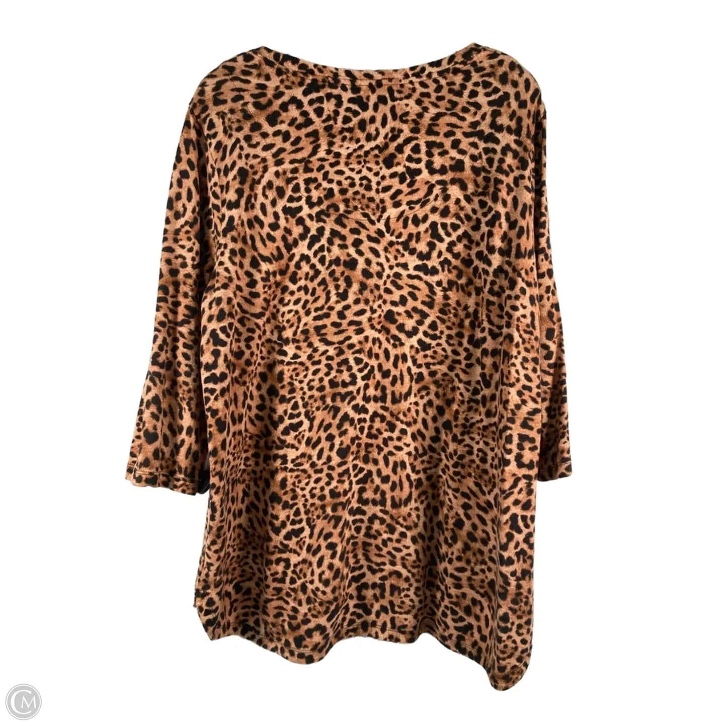 Top 3/4 Sleeve By Chicos In Animal Print, Size: Xl