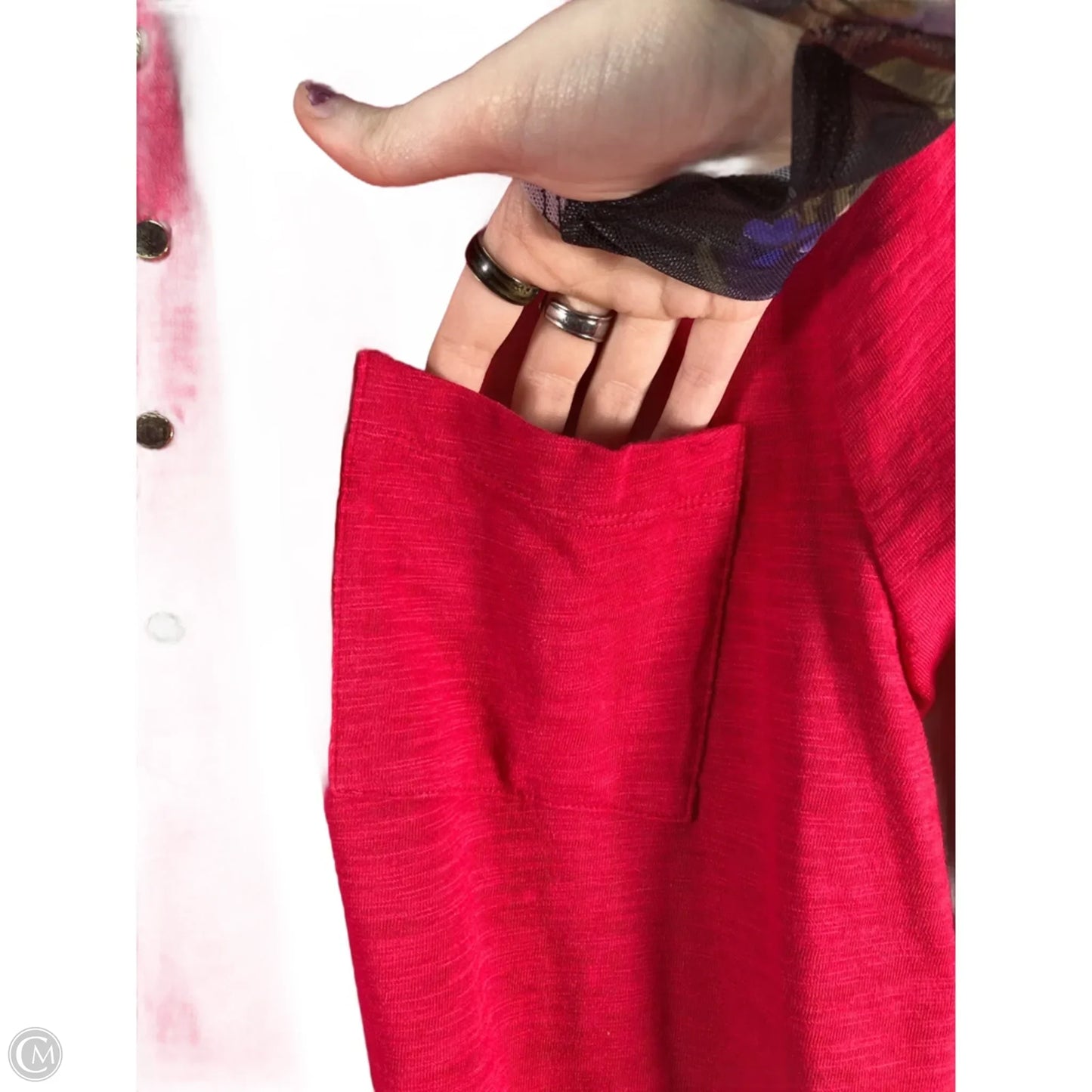 Top 3/4 Sleeve By Chicos In Pink, Size: Xl