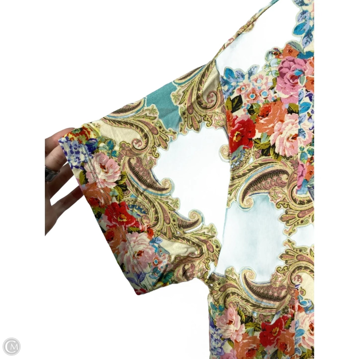 Top Short Sleeve By Johnny Was In Multi-colored, Size: S