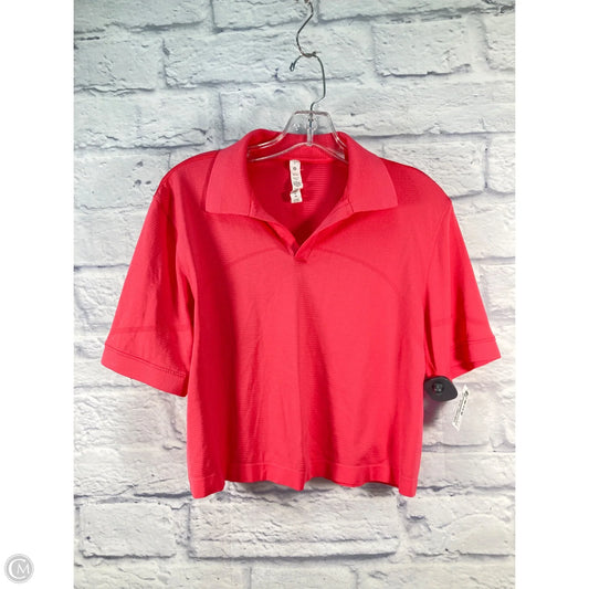 Athletic Top Short Sleeve By Lululemon In Pink, Size: M