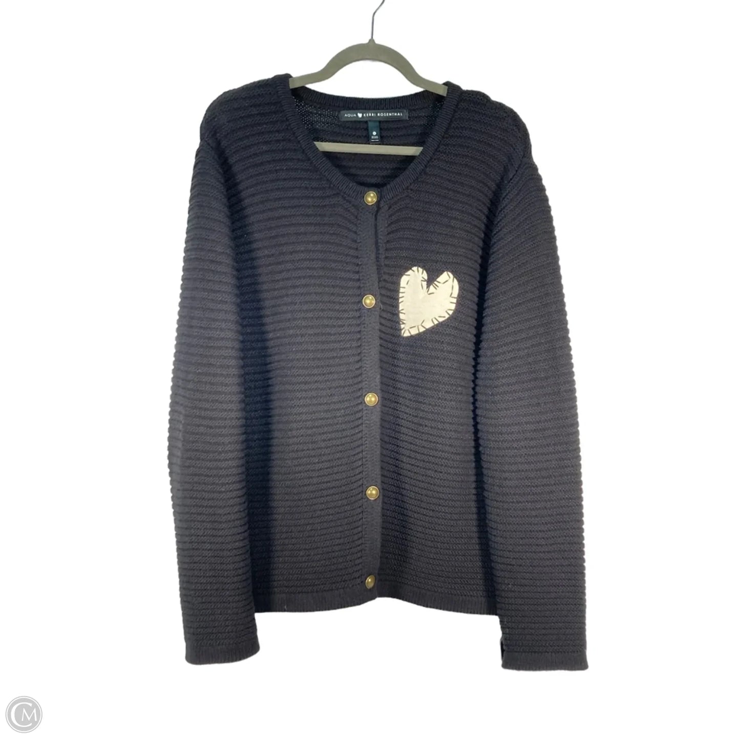 Sweater Cardigan By Kerri Rosenthal In Black, Size: Xl