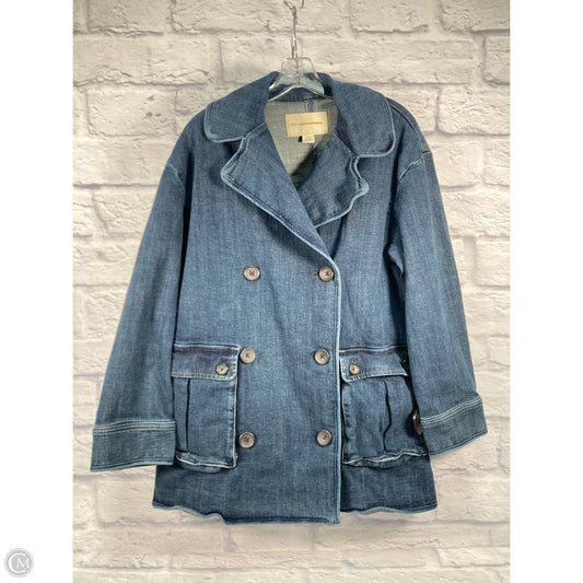 Coat Peacoat By Pilcro In Blue Denim, Size: S