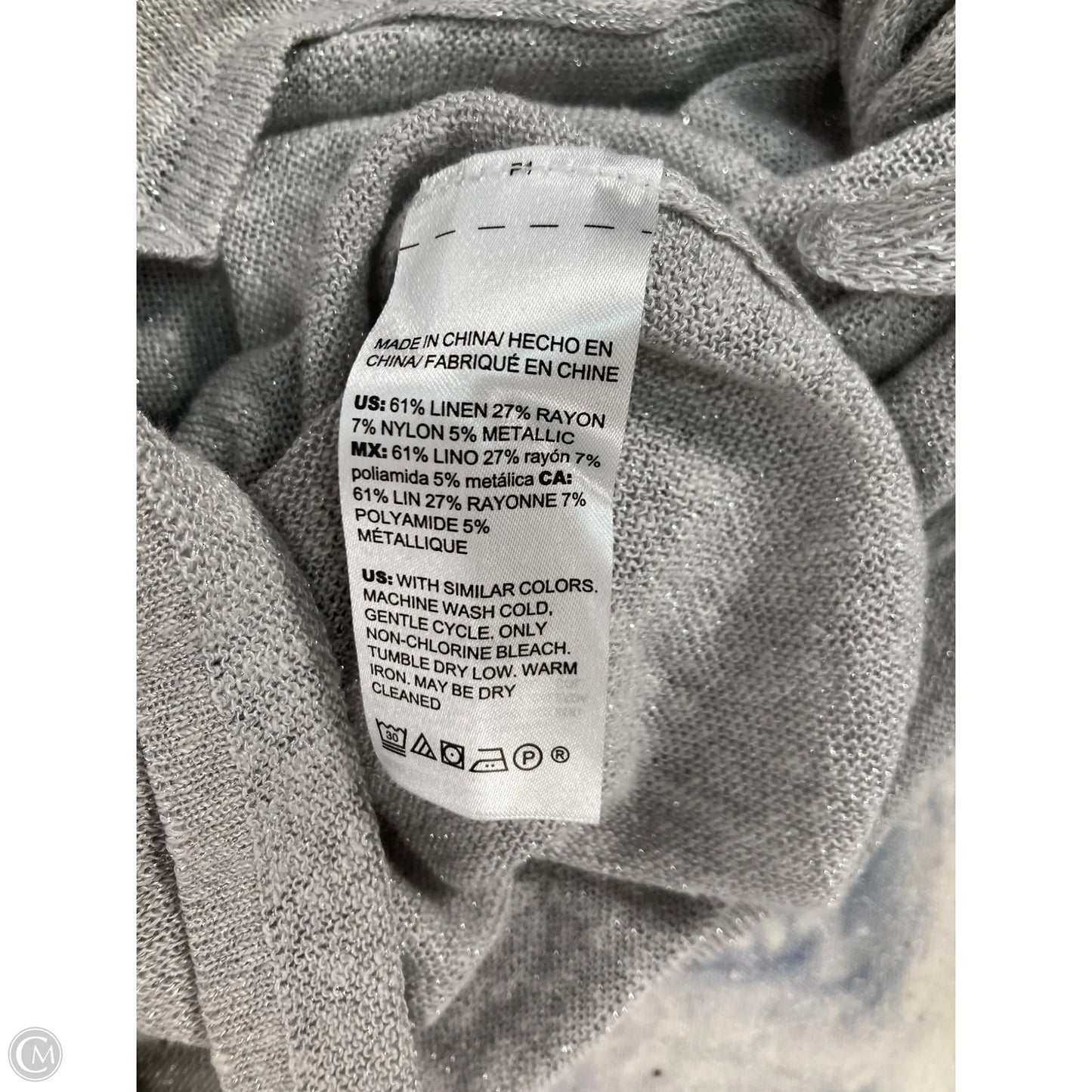Cardigan By Chicos In Silver, Size: Xl