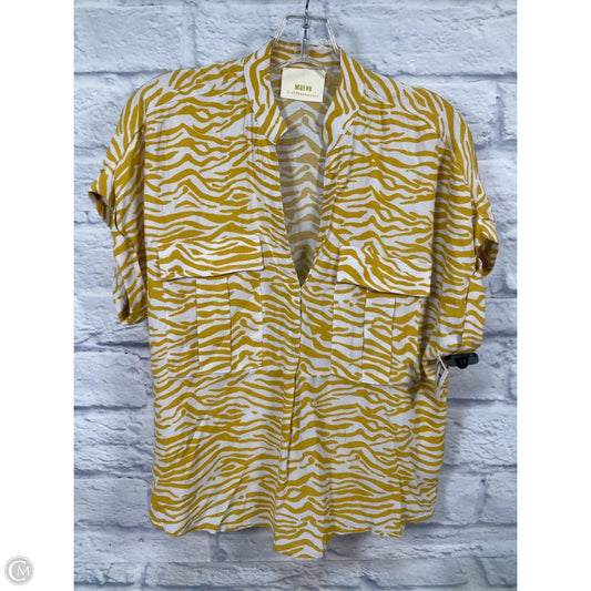 Top Short Sleeve By Maeve In Yellow Denim, Size: Xs