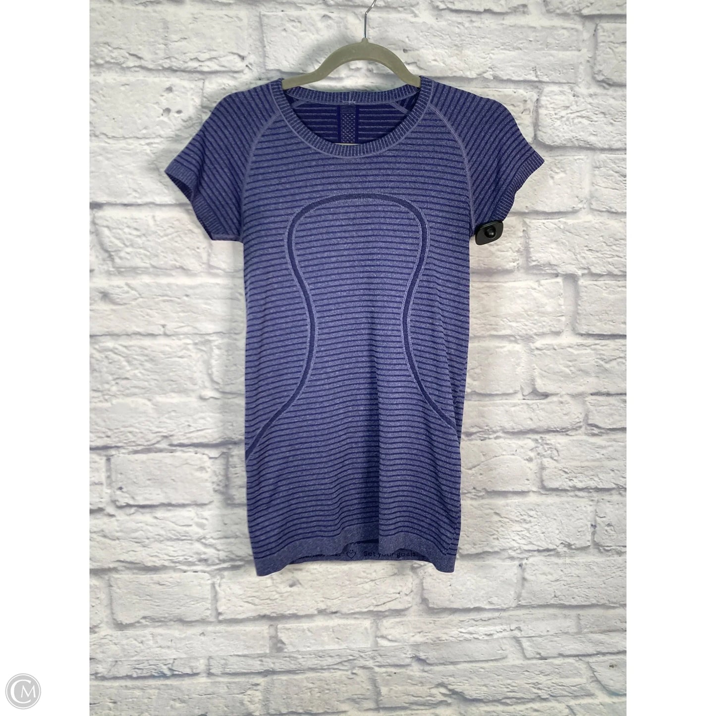 Athletic Top Short Sleeve By Lululemon In Blue, Size: 6