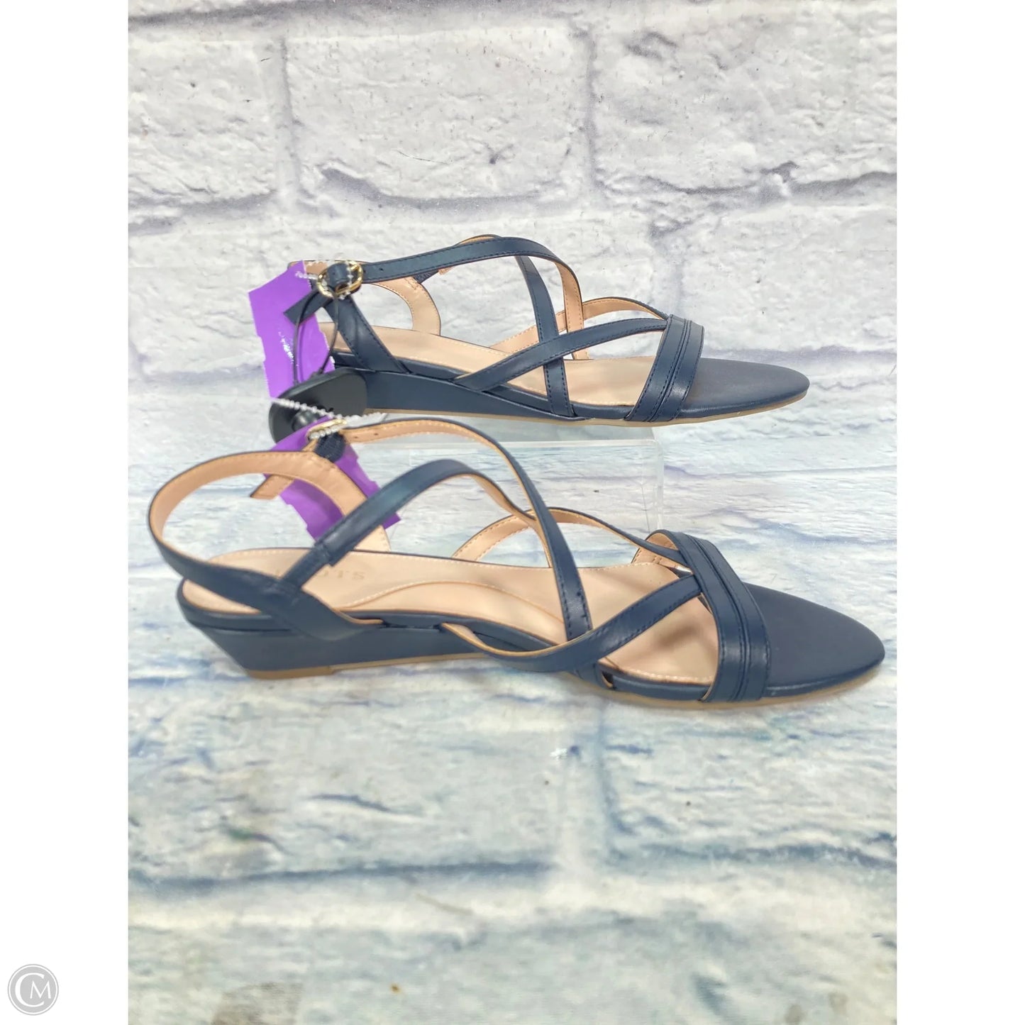 Shoes Heels Wedge By Talbots In Navy, Size: 8