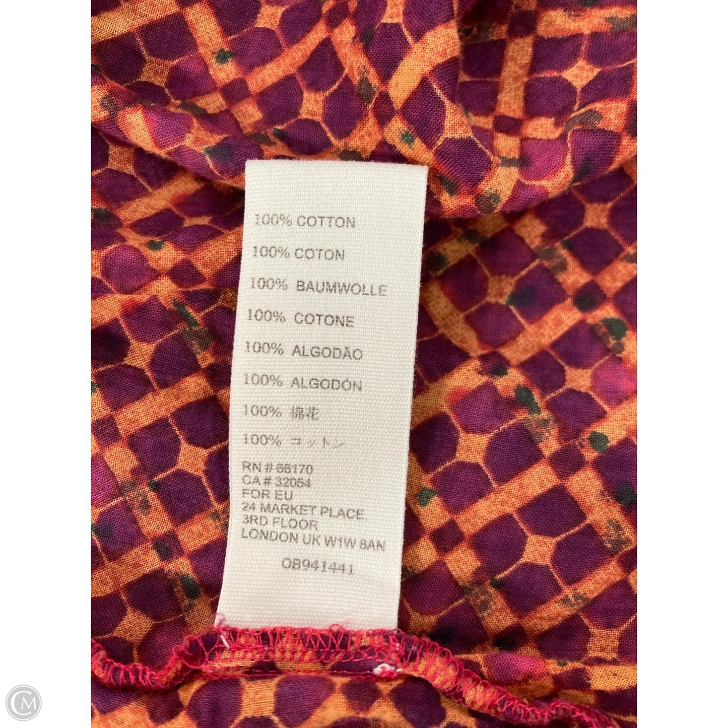 Top Short Sleeve By Free People In Red & Yellow, Size: S