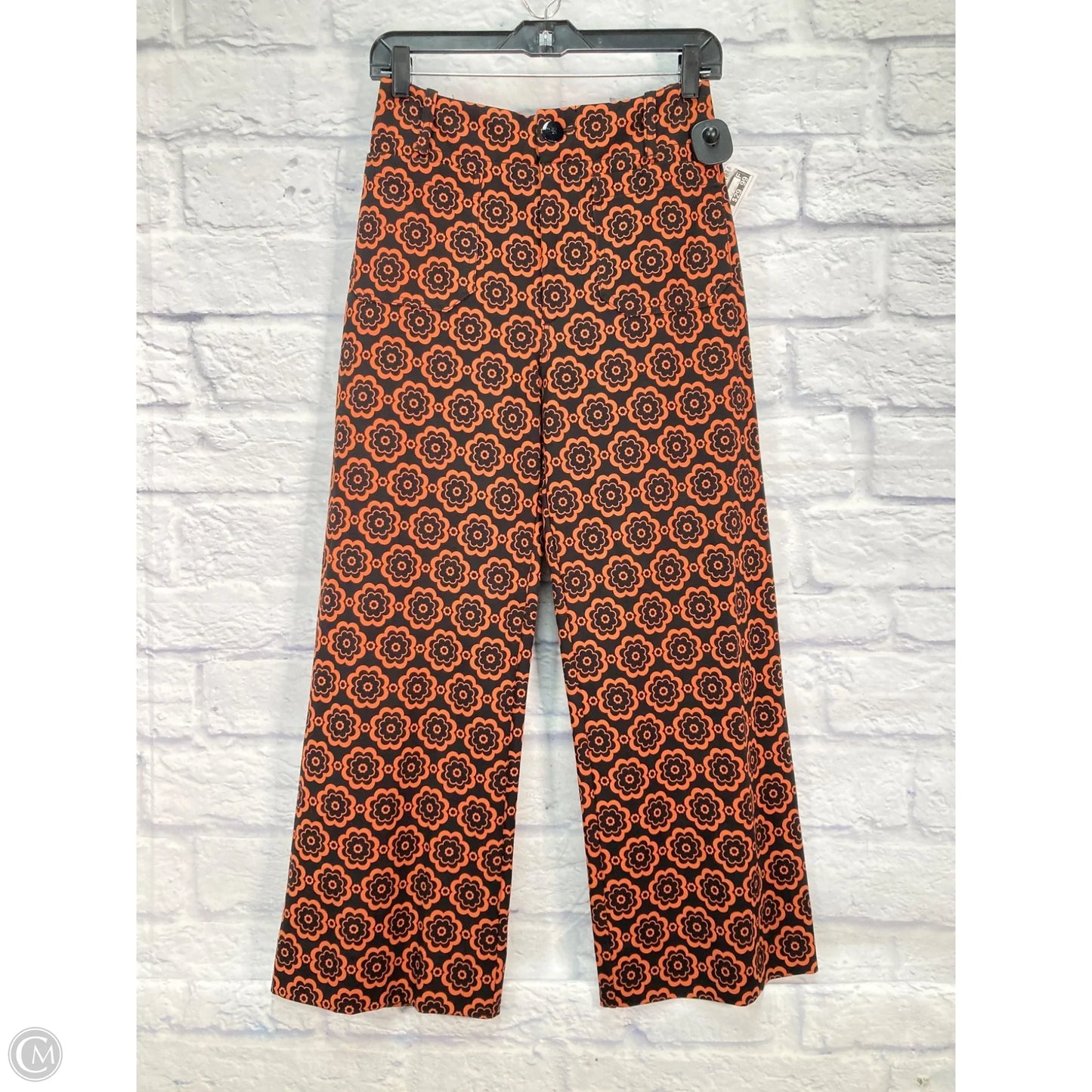 Pants Cropped By Maeve In Black & Orange, Size: 4