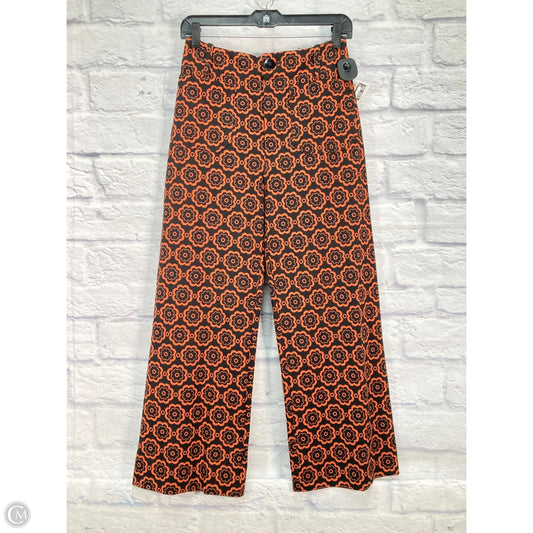Pants Cropped By Maeve In Black & Orange, Size: 4