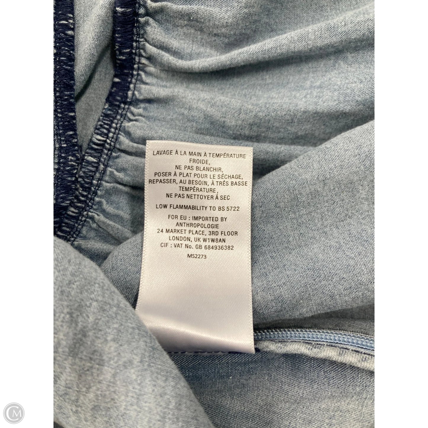 Top Sleeveless By Anthropologie In Blue Denim, Size: M