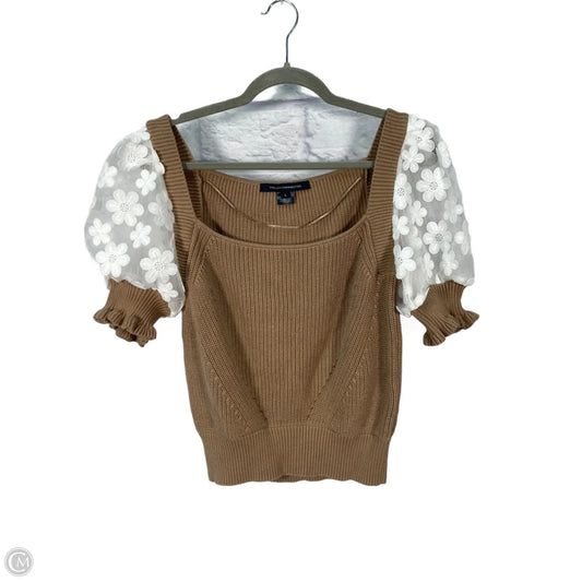 Sweater By French Connection In Brown & White, Size: L