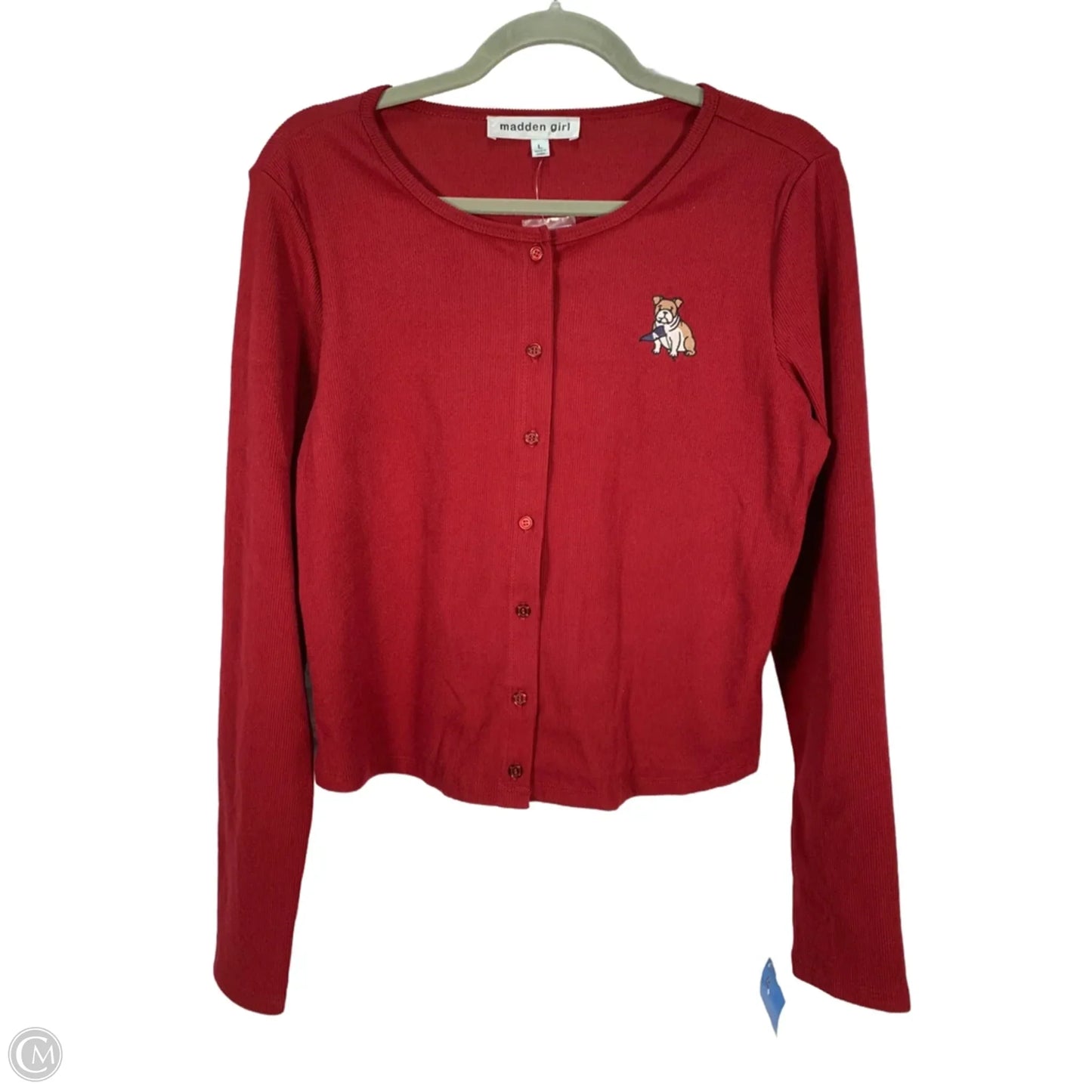 Top Long Sleeve By Madden Girl In Red, Size: L