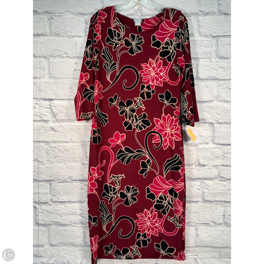 Dress Casual Midi By Chicos In Black & Purple, Size: M