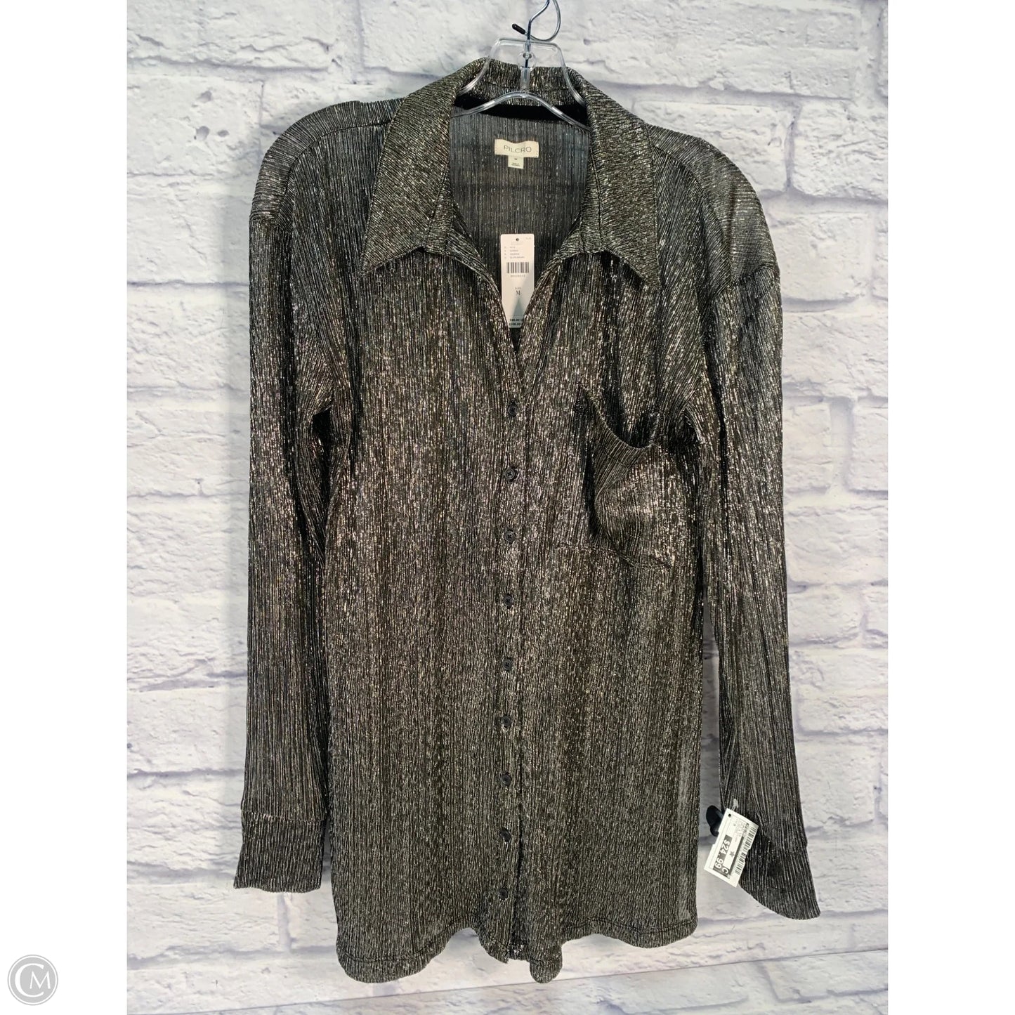 Tunic Long Sleeve By Pilcro In Gold & Silver, Size: M
