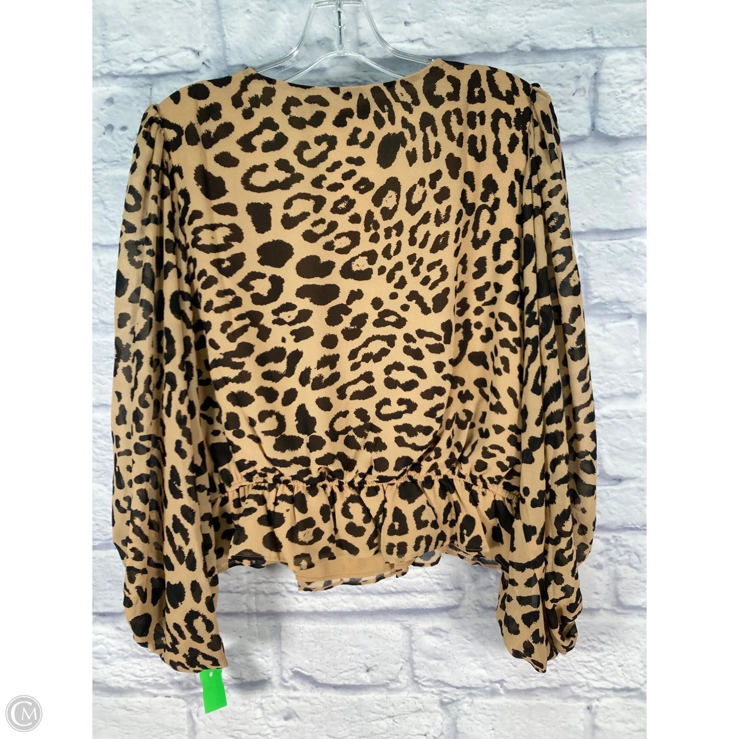 Blouse Long Sleeve By Sugar Lips In Animal Print, Size: M