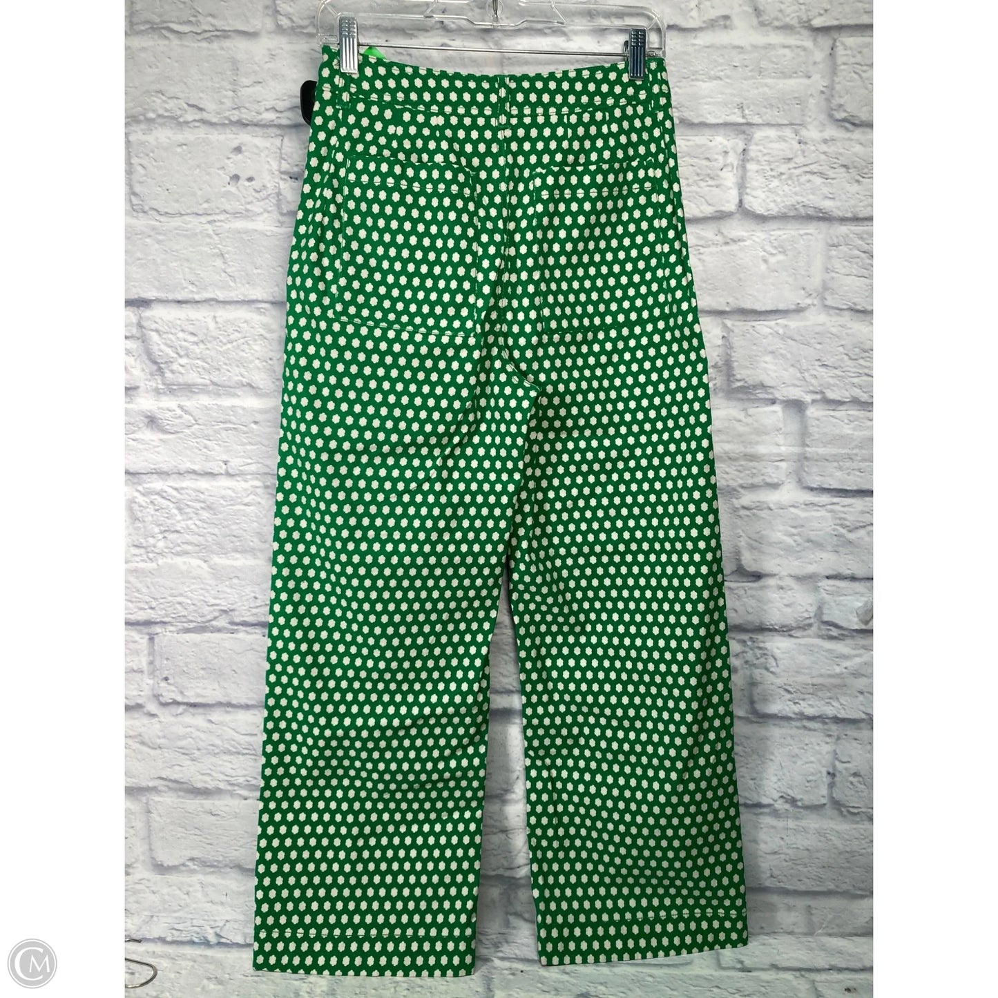 Pants Wide Leg By Maeve In Green & White, Size: 2