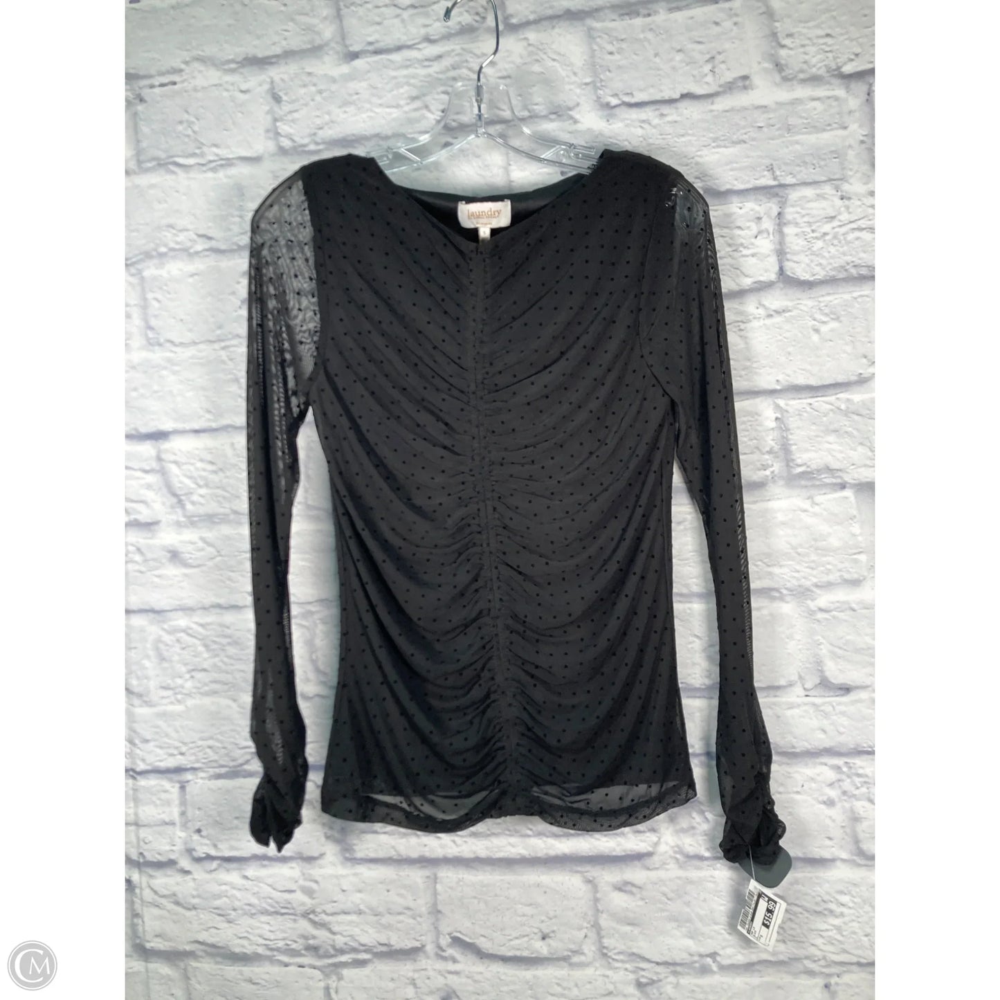 Top Long Sleeve By Laundry In Black, Size: S