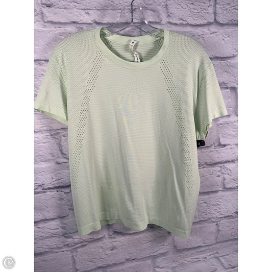 Athletic Top Short Sleeve By Lululemon In Green, Size: M