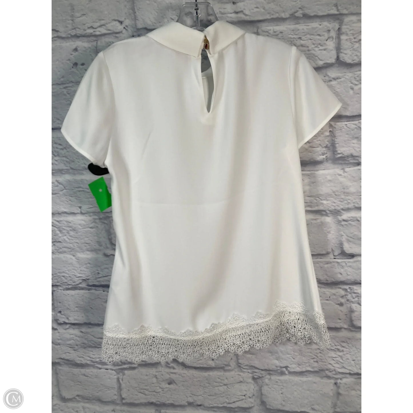 Blouse Short Sleeve By Ted Baker In White, Size: Xs