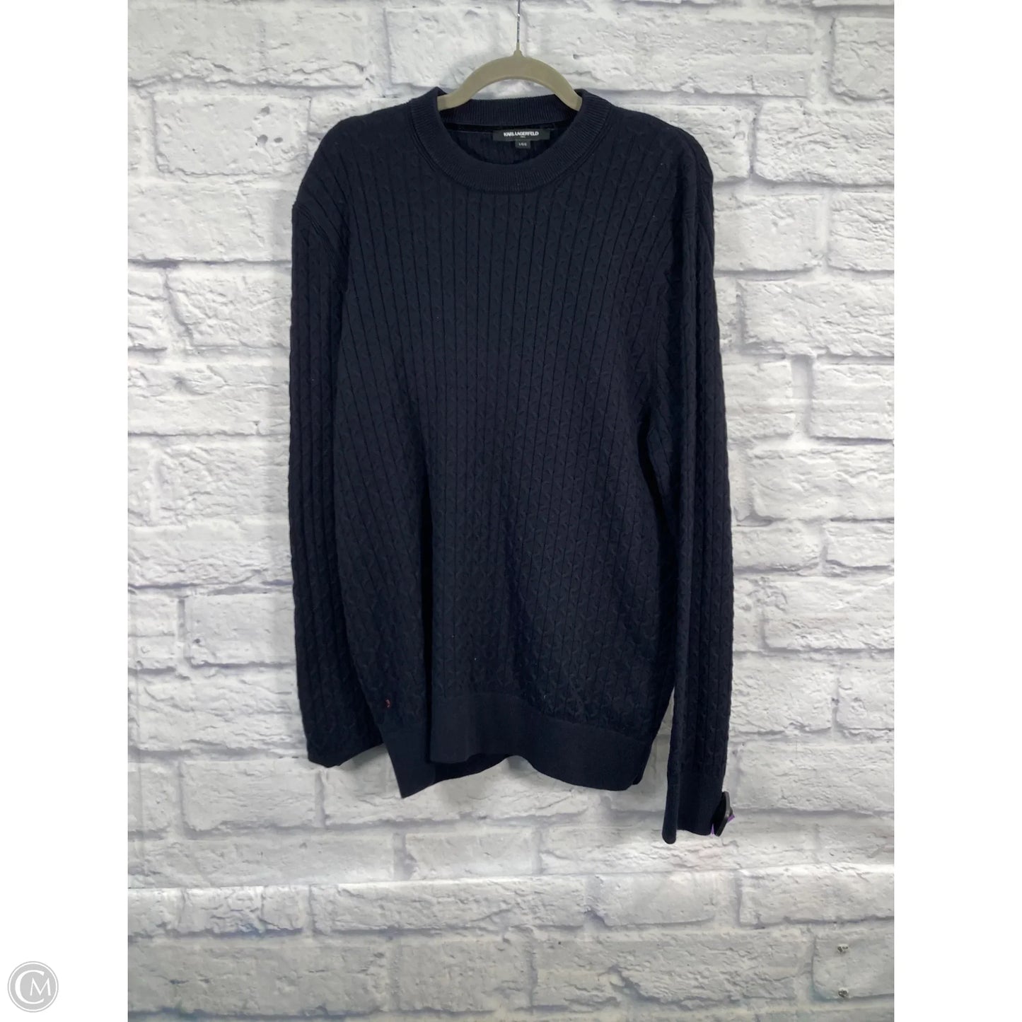 Sweater Designer By Karl Lagerfeld In Navy, Size: L