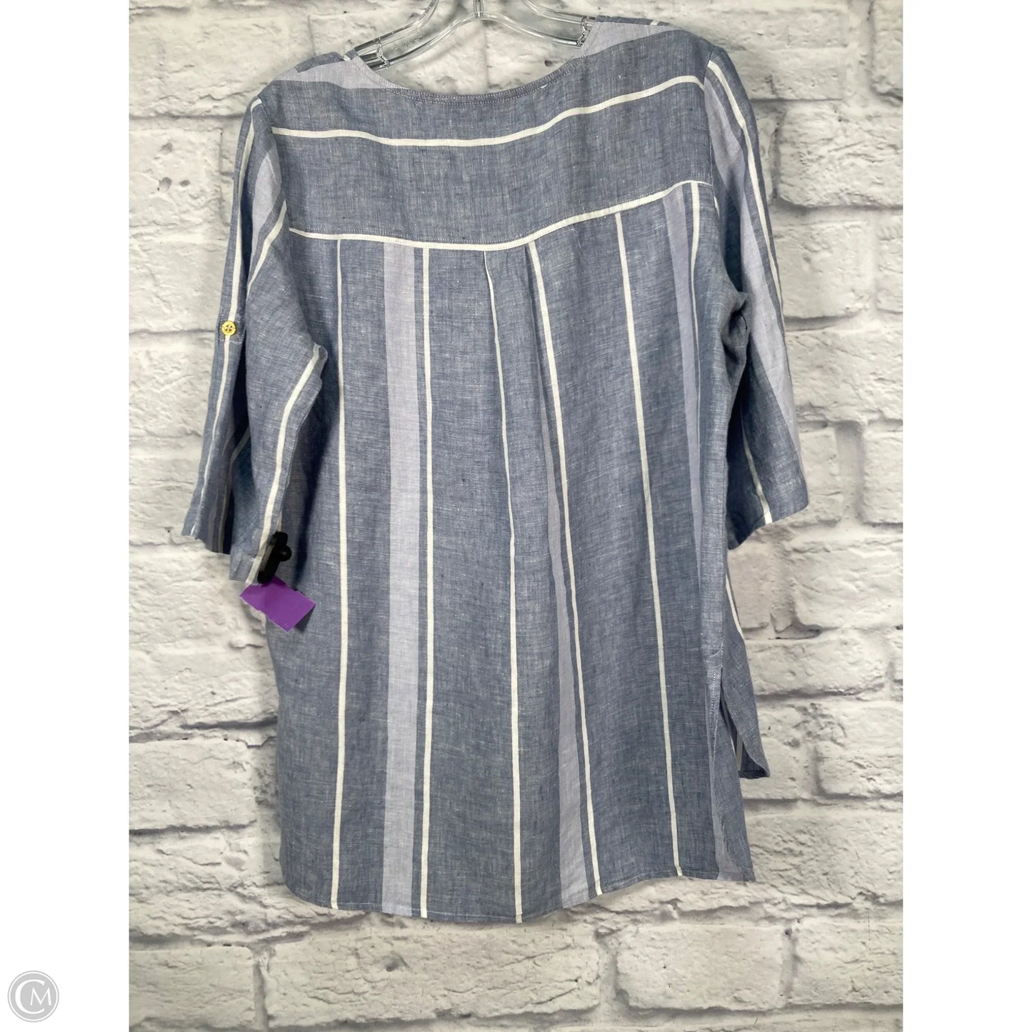 Tunic 3/4 Sleeve By Ellen Tracy In Blue, Size: M