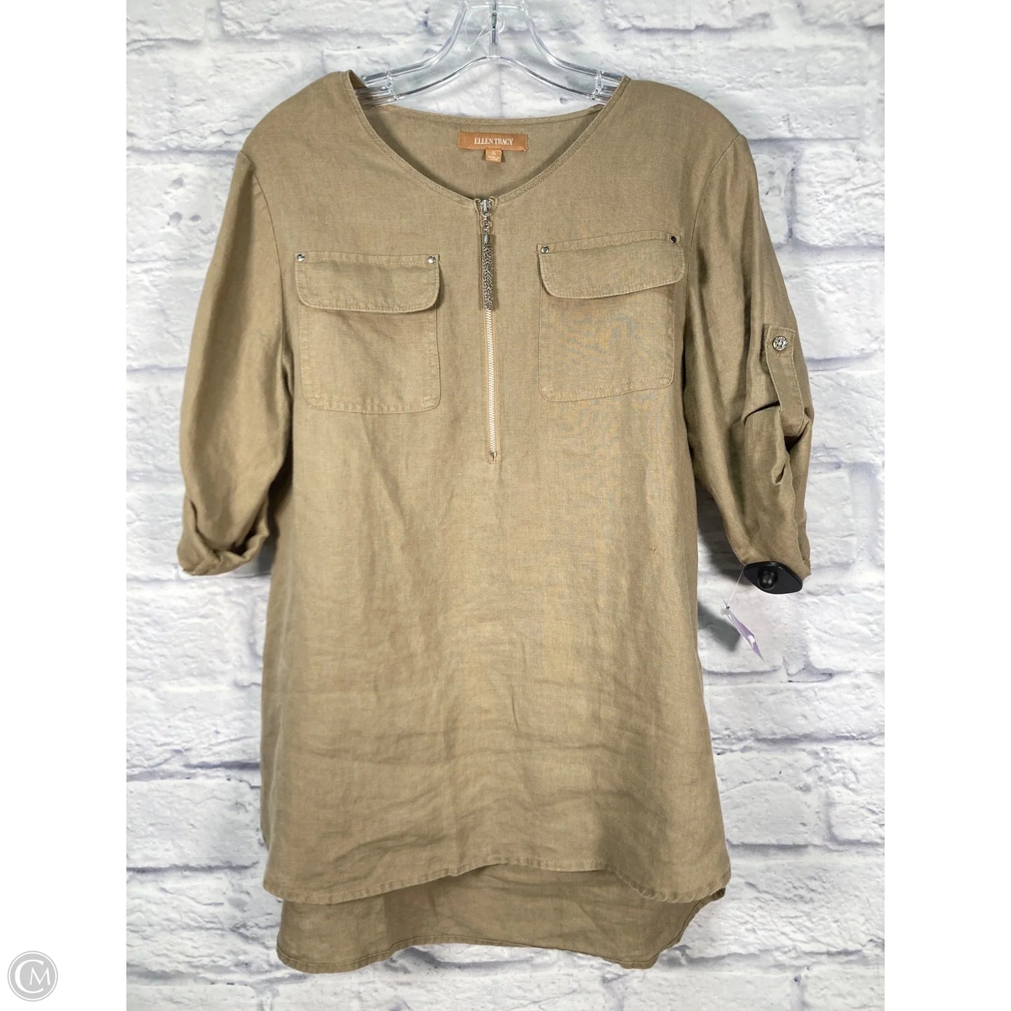 Tunic 3/4 Sleeve By Ellen Tracy In Brown, Size: S
