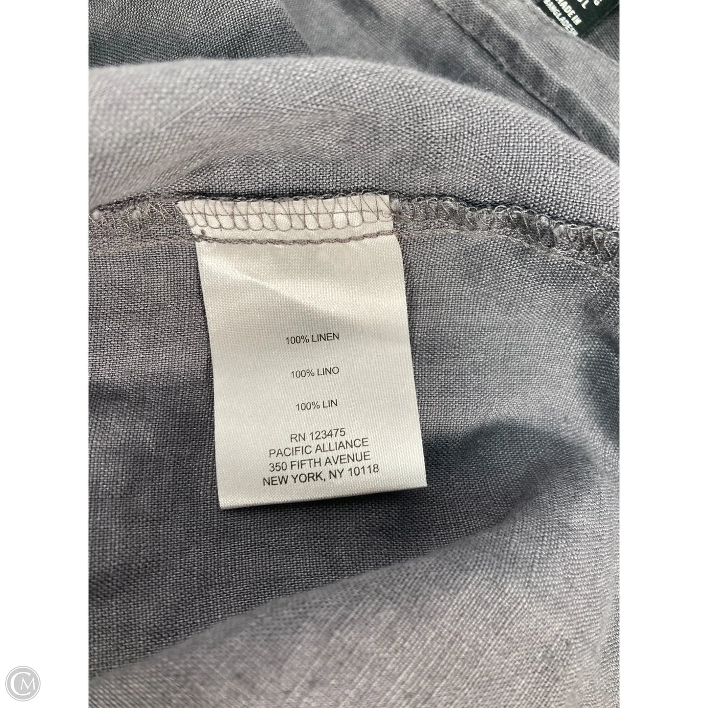 Tunic 3/4 Sleeve By Ellen Tracy In Grey, Size: L